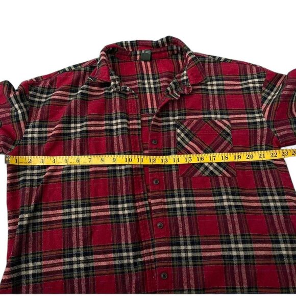 Wild Fable Dark Red Plaid Flannel Shacket Size XL Holiday Christmas Winter Cold - Picture 4 of 5